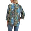 image:imageWIHOLL 34 Length Sleeve Womens Tops Boho V Neck Lace Shirt Trendy Blouses Dressy Casual Vacation Clothes S3XL01  Vintage Boho