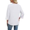 image:imageWIHOLL 34 Length Sleeve Womens Tops Boho V Neck Lace Shirt Trendy Blouses Dressy Casual Vacation Clothes S3XL04  White