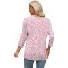 image:imageWIHOLL 34 Length Sleeve Womens Tops Lace V Neck Tunic Tops Loose Fit Dressy Casual Shirts BlousesPrint 4