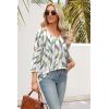 image:imageWIHOLL 34 Length Sleeve Womens Tops Lace V Neck Tunic Tops Loose Fit Dressy Casual Shirts BlousesPrint 5
