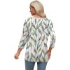 image:imageWIHOLL 34 Length Sleeve Womens Tops Lace V Neck Tunic Tops Loose Fit Dressy Casual Shirts BlousesPrint 5