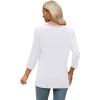 image:imageWIHOLL 34 Length Sleeve Womens Tops Lace V Neck Tunic Tops Loose Fit Dressy Casual Shirts BlousesWhite