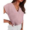 image:imageWIHOLL Blouses for Women Dressy Casual Summer Tops Short Sleeve Shirts Business Casual T Shirts Beach Vacation ClothesPink