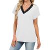 image:imageWIHOLL Blouses for Women Dressy Casual Summer Tops Short Sleeve Shirts Business Casual T Shirts Beach Vacation ClothesPolka Dots
