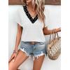 image:imageWIHOLL Blouses for Women Dressy Casual Summer Tops Short Sleeve Shirts Business Casual T Shirts Beach Vacation ClothesPolka Dots