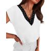 image:imageWIHOLL Blouses for Women Dressy Casual Summer Tops Short Sleeve Shirts Business Casual T Shirts Beach Vacation ClothesPolka Dots