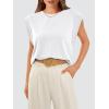 image:imageWIHOLL Cap Sleeve Tops for Women Summer Top Basic Tee Shirts Business Casual Tank Loose Fit 2026 FashionA  White