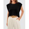image:imageWIHOLL Cap Sleeve Tops for Women Summer Top Basic Tee Shirts Business Casual Tank Loose Fit 2026 FashionB  Black