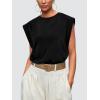 image:imageWIHOLL Cap Sleeve Tops for Women Summer Top Basic Tee Shirts Business Casual Tank Loose Fit 2026 FashionB  Black