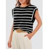 image:imageWIHOLL Cap Sleeve Tops for Women Summer Top Basic Tee Shirts Business Casual Tank Loose Fit 2026 FashionE  White Stripe