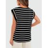 image:imageWIHOLL Cap Sleeve Tops for Women Summer Top Basic Tee Shirts Business Casual Tank Loose Fit 2026 FashionE  White Stripe