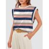 image:imageWIHOLL Cap Sleeve Tops for Women Summer Top Basic Tee Shirts Business Casual Tank Loose Fit 2026 FashionF  Stripedpink
