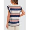 image:imageWIHOLL Cap Sleeve Tops for Women Summer Top Basic Tee Shirts Business Casual Tank Loose Fit 2026 FashionF  Stripedpink