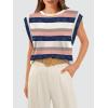 image:imageWIHOLL Cap Sleeve Tops for Women Summer Top Basic Tee Shirts Business Casual Tank Loose Fit 2026 FashionF  Stripedpink