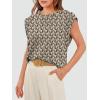 image:imageWIHOLL Cap Sleeve Tops for Women Summer Top Basic Tee Shirts Business Casual Tank Loose Fit 2026 FashionG  Coffee Print