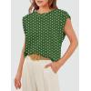 image:imageWIHOLL Cap Sleeve Tops for Women Summer Top Basic Tee Shirts Business Casual Tank Loose Fit 2026 FashionG  Green Polka Dots