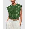 image:imageWIHOLL Cap Sleeve Tops for Women Summer Top Basic Tee Shirts Business Casual Tank Loose Fit 2026 FashionG  Green Polka Dots
