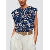 image:imageWIHOLL Cap Sleeve Tops for Women Summer Top Basic Tee Shirts Business Casual Tank Loose Fit 2026 FashionG  Navy Floral