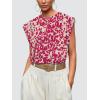 image:imageWIHOLL Cap Sleeve Tops for Women Summer Top Basic Tee Shirts Business Casual Tank Loose Fit 2026 FashionG  Red Print