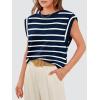 image:imageWIHOLL Cap Sleeve Tops for Women Summer Top Basic Tee Shirts Business Casual Tank Loose Fit 2026 FashionH  Navy Bluewhite Stripe