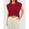 image:imageWIHOLL Cap Sleeve Tops for Women Summer Top Basic Tee Shirts Business Casual Tank Loose Fit 2026 FashionI  Red
