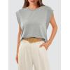 image:imageWIHOLL Cap Sleeve Tops for Women Summer Top Basic Tee Shirts Business Casual Tank Loose Fit 2026 FashionM  Grey