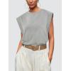 image:imageWIHOLL Cap Sleeve Tops for Women Summer Top Basic Tee Shirts Business Casual Tank Loose Fit 2026 FashionM  Grey
