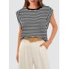 image:imageWIHOLL Cap Sleeve Tops for Women Summer Top Basic Tee Shirts Business Casual Tank Loose Fit 2026 FashionQ  Blackwhite Stripe