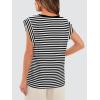 image:imageWIHOLL Cap Sleeve Tops for Women Summer Top Basic Tee Shirts Business Casual Tank Loose Fit 2026 FashionQ  Blackwhite Stripe