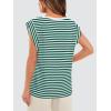 image:imageWIHOLL Cap Sleeve Tops for Women Summer Top Basic Tee Shirts Business Casual Tank Loose Fit 2026 FashionR  Greenwhite Stripe