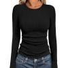 image:imageWIHOLL Long Sleeve Shirts for Women Fall Fashion Thermal Shirts Rib Knit Winter Clothing Warm Undershirts Basic TShirts0black