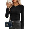 image:imageWIHOLL Long Sleeve Shirts for Women Fall Fashion Thermal Shirts Rib Knit Winter Clothing Warm Undershirts Basic TShirts0black