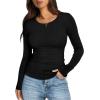 image:imageWIHOLL Long Sleeve Shirts for Women Fall Fashion Thermal Shirts Rib Knit Winter Clothing Warm Undershirts Basic TShirts0black