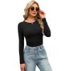 image:imageWIHOLL Long Sleeve Shirts for Women Fall Fashion Thermal Shirts Rib Knit Winter Clothing Warm Undershirts Basic TShirts0black