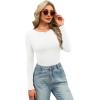 image:imageWIHOLL Long Sleeve Shirts for Women Fall Fashion Thermal Shirts Rib Knit Winter Clothing Warm Undershirts Basic TShirts0white