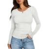 image:imageWIHOLL Long Sleeve Shirts for Women Fall Fashion Thermal Shirts Rib Knit Winter Clothing Warm Undershirts Basic TShirts0white