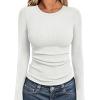 image:imageWIHOLL Long Sleeve Shirts for Women Fall Fashion Thermal Shirts Rib Knit Winter Clothing Warm Undershirts Basic TShirts0white
