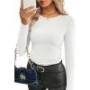 image:imageWIHOLL Long Sleeve Shirts for Women Fall Fashion Thermal Shirts Rib Knit Winter Clothing Warm Undershirts Basic TShirts0white