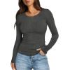 image:imageWIHOLL Long Sleeve Shirts for Women Fall Fashion Thermal Shirts Rib Knit Winter Clothing Warm Undershirts Basic TShirts1grey