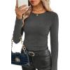 image:imageWIHOLL Long Sleeve Shirts for Women Fall Fashion Thermal Shirts Rib Knit Winter Clothing Warm Undershirts Basic TShirts1grey