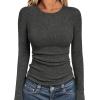 image:imageWIHOLL Long Sleeve Shirts for Women Fall Fashion Thermal Shirts Rib Knit Winter Clothing Warm Undershirts Basic TShirts1grey