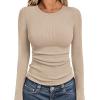 image:imageWIHOLL Long Sleeve Shirts for Women Fall Fashion Thermal Shirts Rib Knit Winter Clothing Warm Undershirts Basic TShirts1khaki