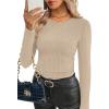 image:imageWIHOLL Long Sleeve Shirts for Women Fall Fashion Thermal Shirts Rib Knit Winter Clothing Warm Undershirts Basic TShirts1khaki