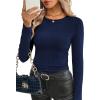 image:imageWIHOLL Long Sleeve Shirts for Women Fall Fashion Thermal Shirts Rib Knit Winter Clothing Warm Undershirts Basic TShirts2navy Blue