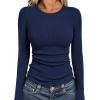 image:imageWIHOLL Long Sleeve Shirts for Women Fall Fashion Thermal Shirts Rib Knit Winter Clothing Warm Undershirts Basic TShirts2navy Blue
