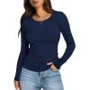 image:imageWIHOLL Long Sleeve Shirts for Women Fall Fashion Thermal Shirts Rib Knit Winter Clothing Warm Undershirts Basic TShirts2navy Blue