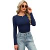 image:imageWIHOLL Long Sleeve Shirts for Women Fall Fashion Thermal Shirts Rib Knit Winter Clothing Warm Undershirts Basic TShirts2navy Blue