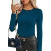 image:imageWIHOLL Long Sleeve Shirts for Women Fall Fashion Thermal Shirts Rib Knit Winter Clothing Warm Undershirts Basic TShirts3turquoise
