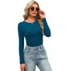 image:imageWIHOLL Long Sleeve Shirts for Women Fall Fashion Thermal Shirts Rib Knit Winter Clothing Warm Undershirts Basic TShirts3turquoise