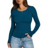 image:imageWIHOLL Long Sleeve Shirts for Women Fall Fashion Thermal Shirts Rib Knit Winter Clothing Warm Undershirts Basic TShirts3turquoise
